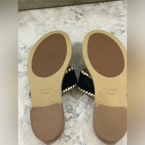 NIB Jack Rogers - Jacks II Flat Sandal Velvet - Size 6.5, 7, 7.5 Black/Platinum - Picture 4 of 9